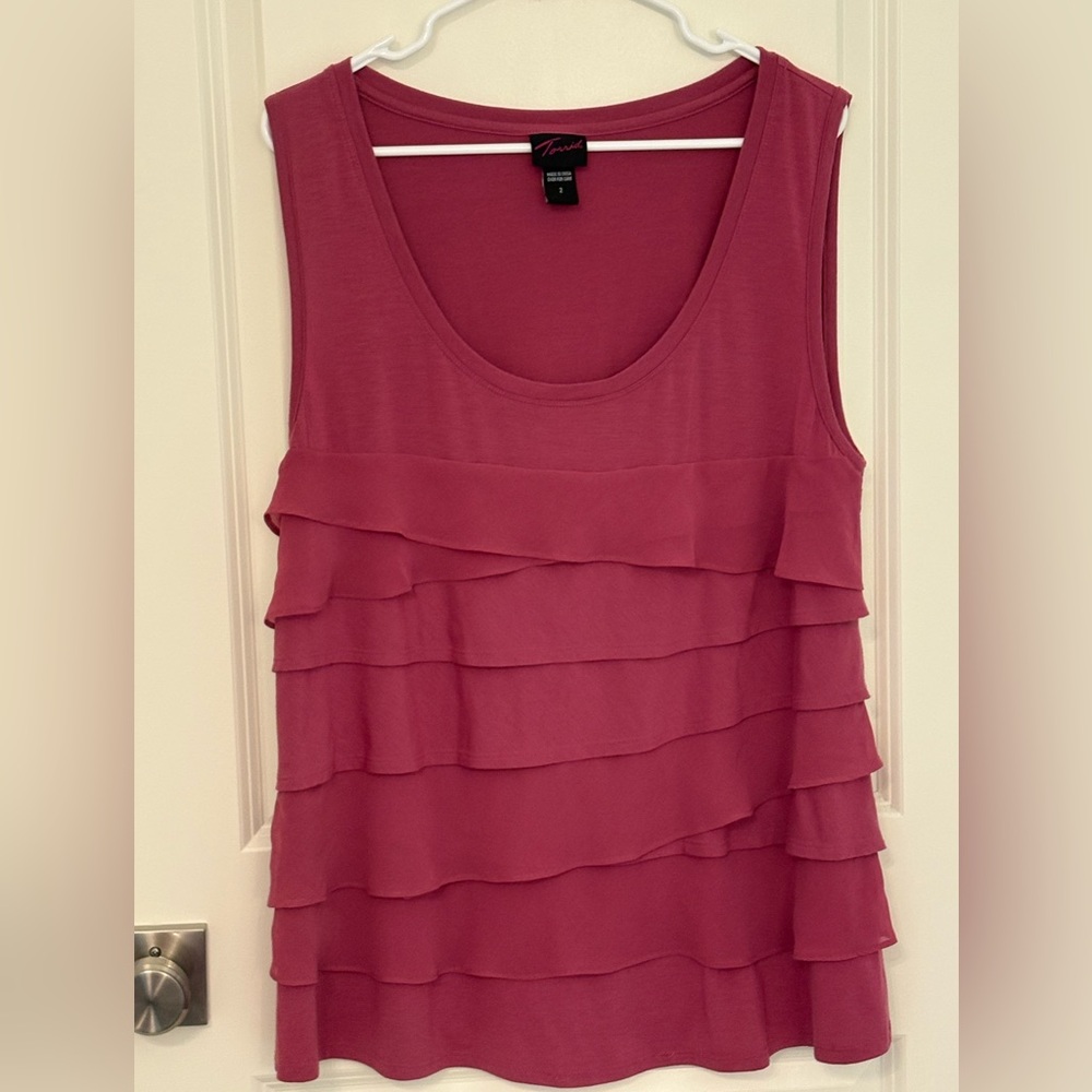 Torrid Pink Tiered Tank Top